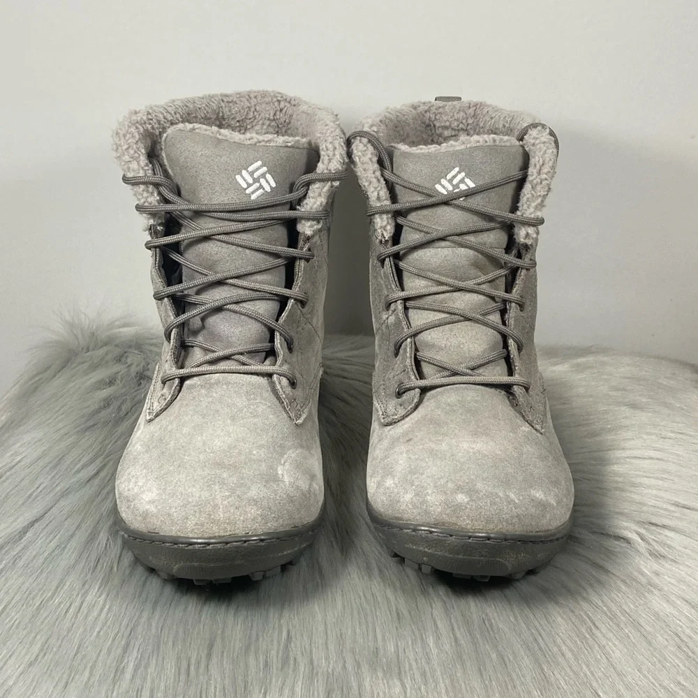 Columbia Powder Summit Wool Women Gray Waterproof Boots - Picture 3 of 8